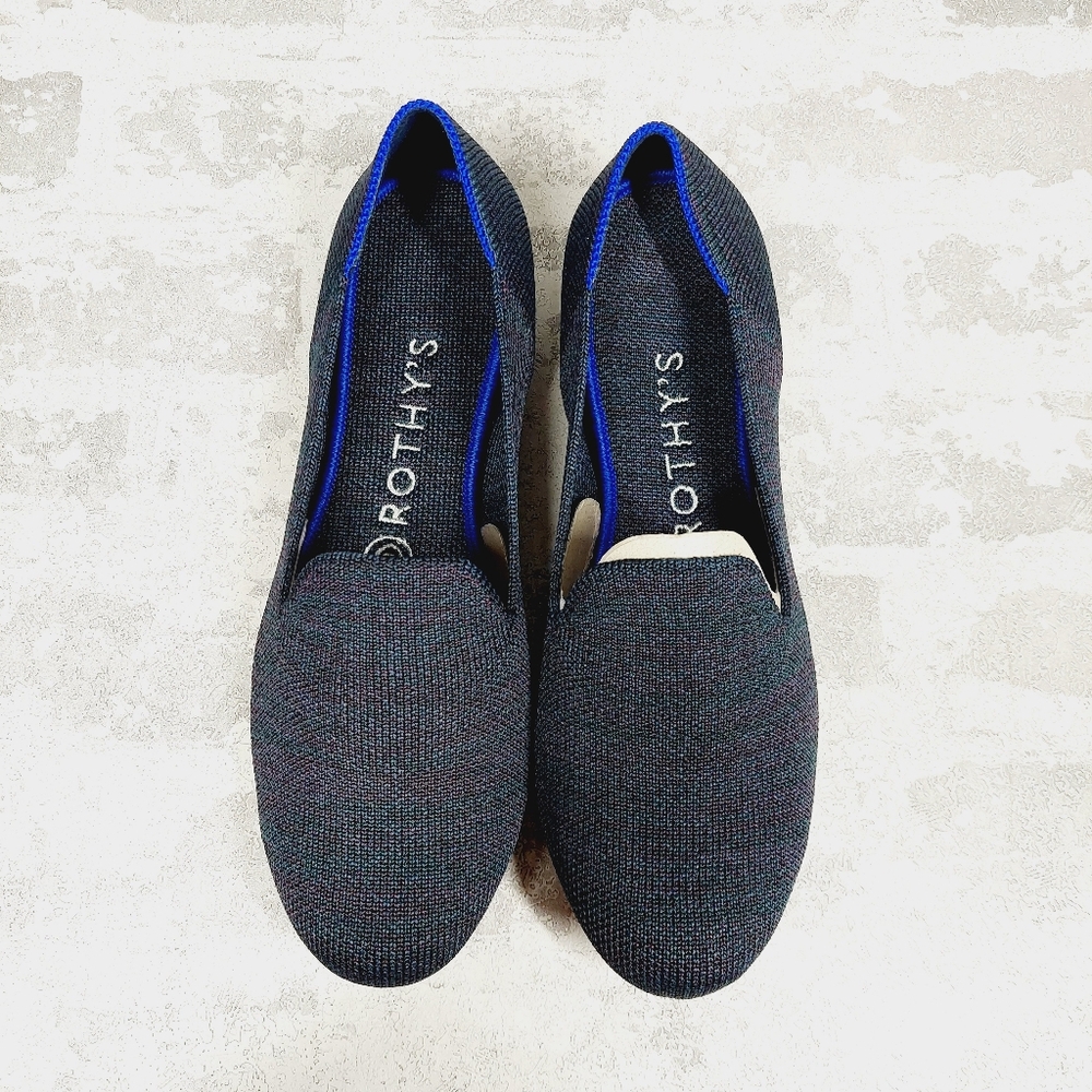 New Rothy's The Flat Black Knit Round Toe Slip On Loafers V650 - Picture 5 of 8